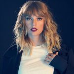 Taylor Swift media melena + flequillo